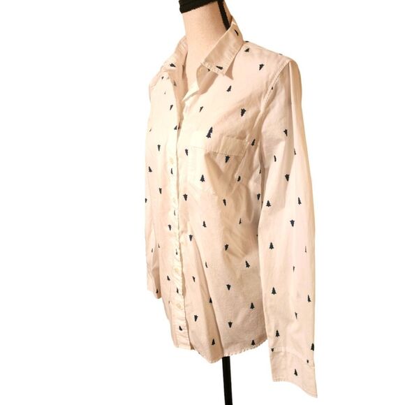 JCrew Factory Christmas Tree Button Down Shirt, Sz. S - Picture 2 of 6